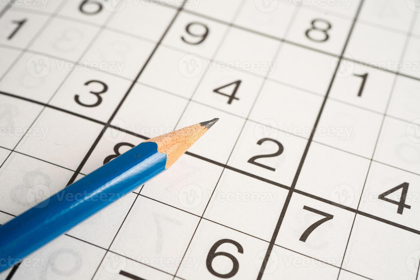 Sudoku puzzle, brain game for developing Alzheimer disease in senior patient. photo