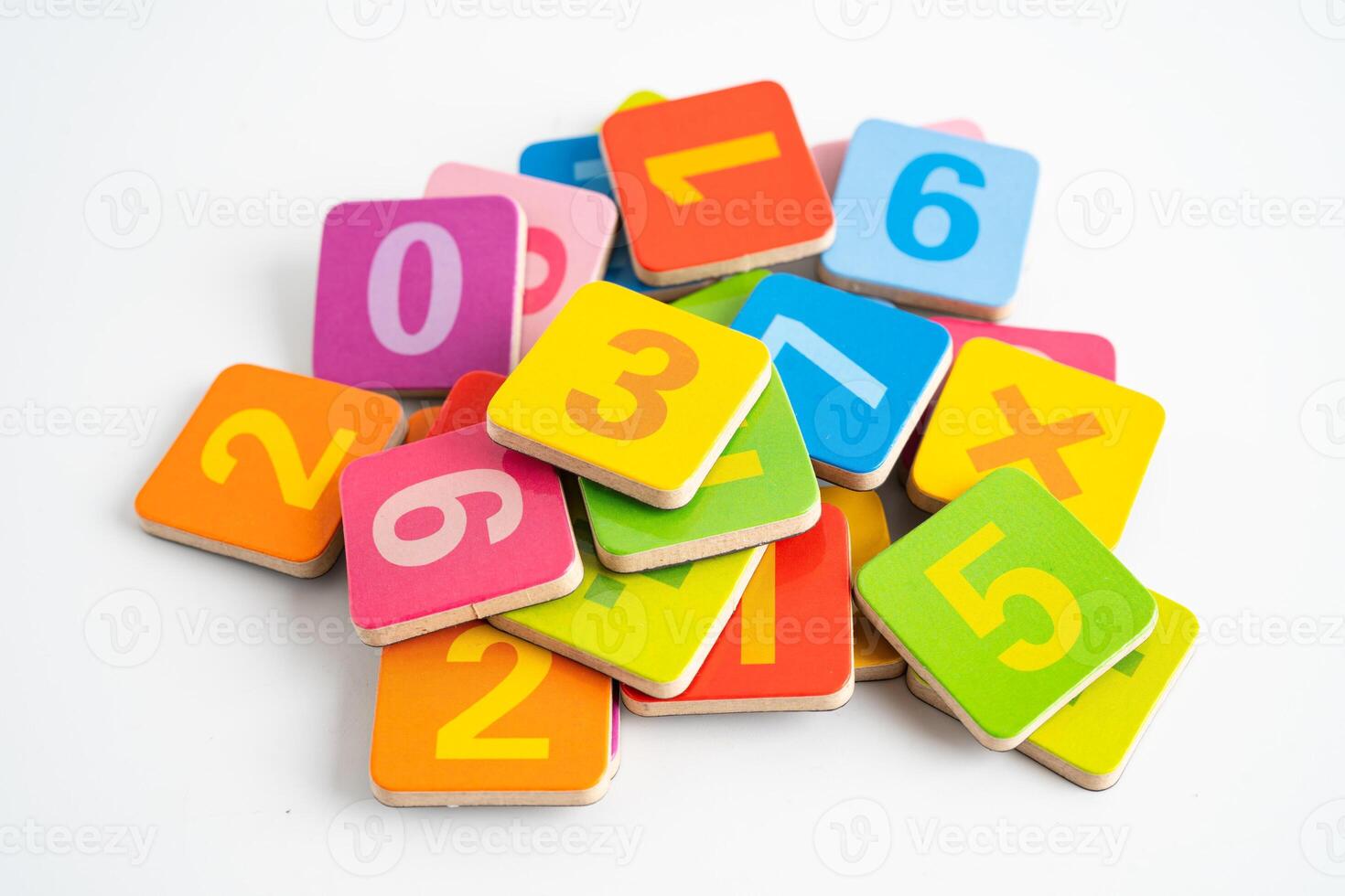 Math number isolated on white background with clipping path, mathematics learning course. photo