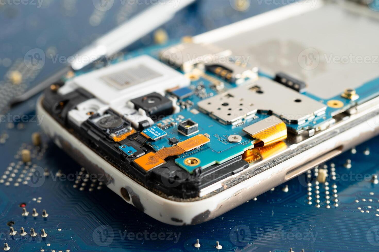 Repairing and upgrade circuit mainboard of notebook, electronic, computer hardware and technology. photo