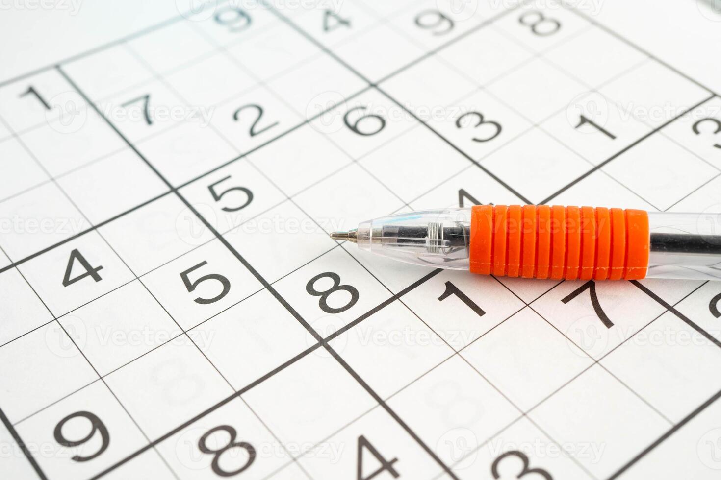 Sudoku puzzle, brain game for developing Alzheimer disease in senior patient. photo