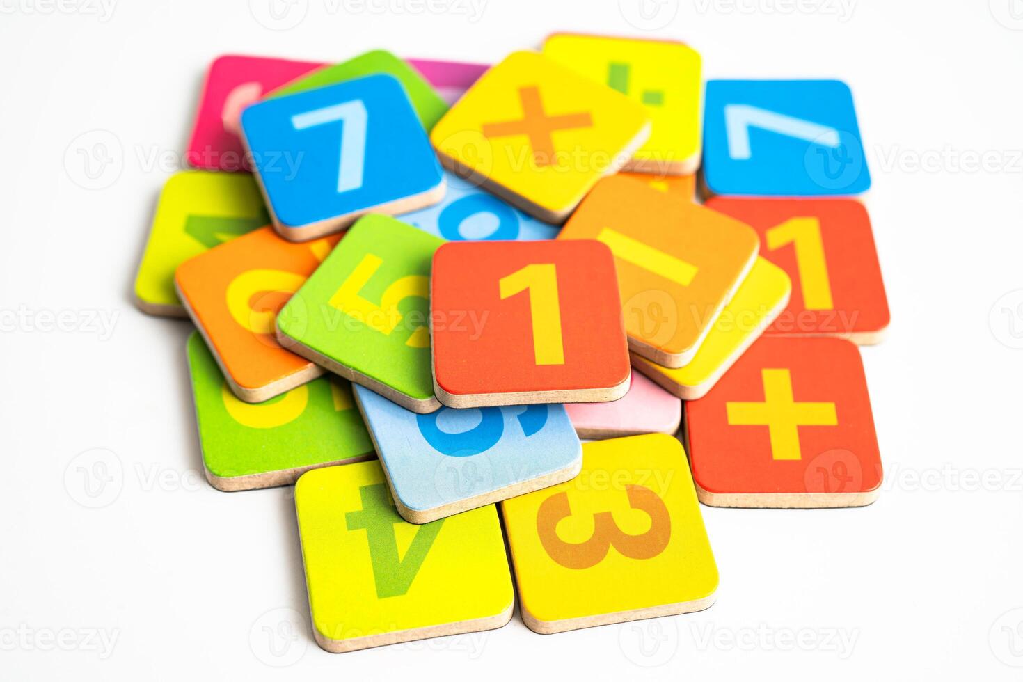 Math number isolated on white background with clipping path, mathematics learning course. photo