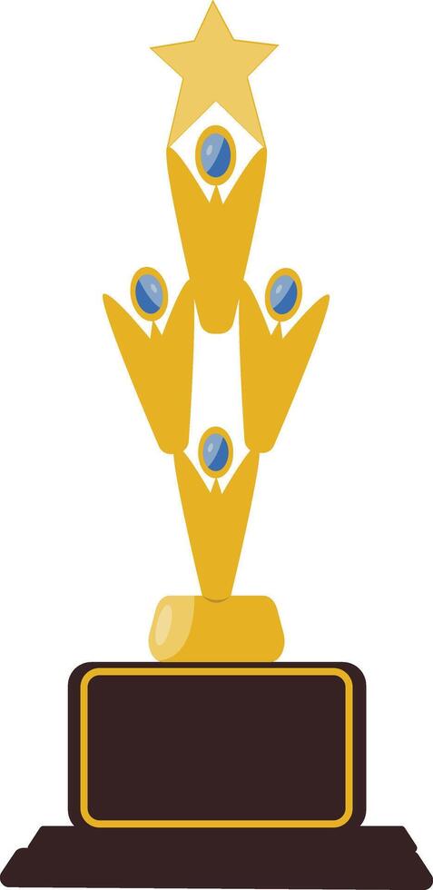 A trophy with a star on top of it vector