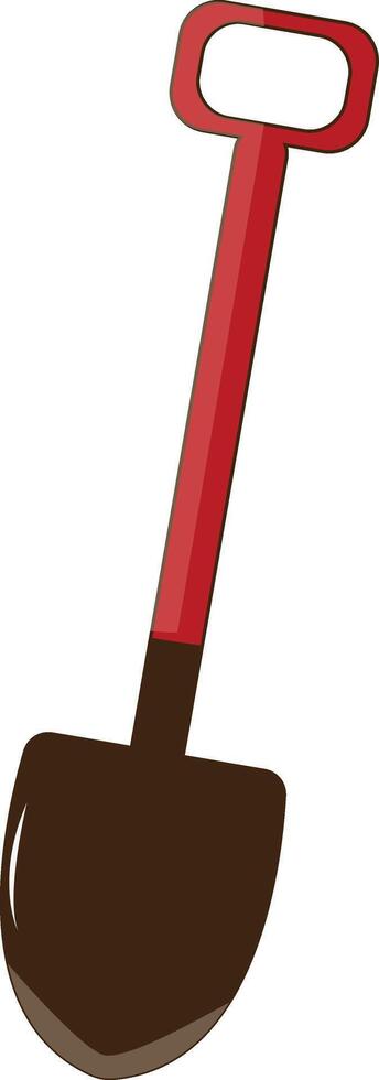A shovel with a handle on a white background vector