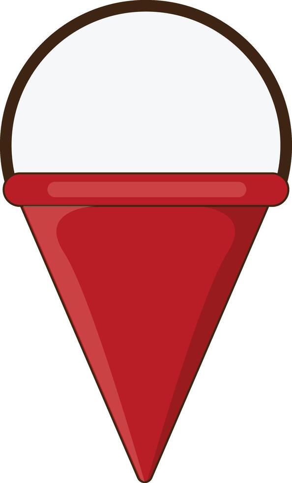A red cone with a white top vector