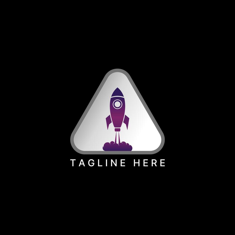 Logo design graphic concept creative abstract premium stock triangle fast fly space tech rocket comet Related to galaxy project mission explore vector