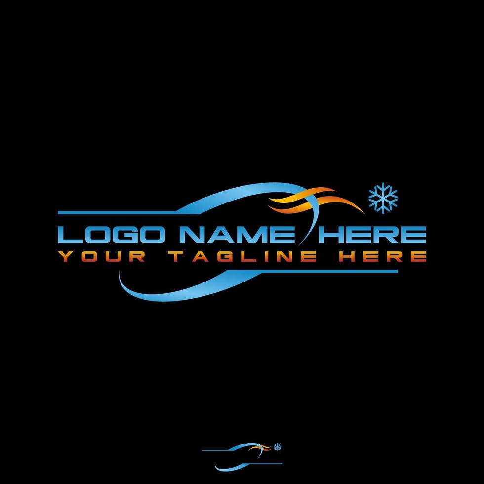 Logo design graphic concept creative abstract premium stock emblem ellipse swoosh warm hot cool cold snow Related monogram badge element symbol vector