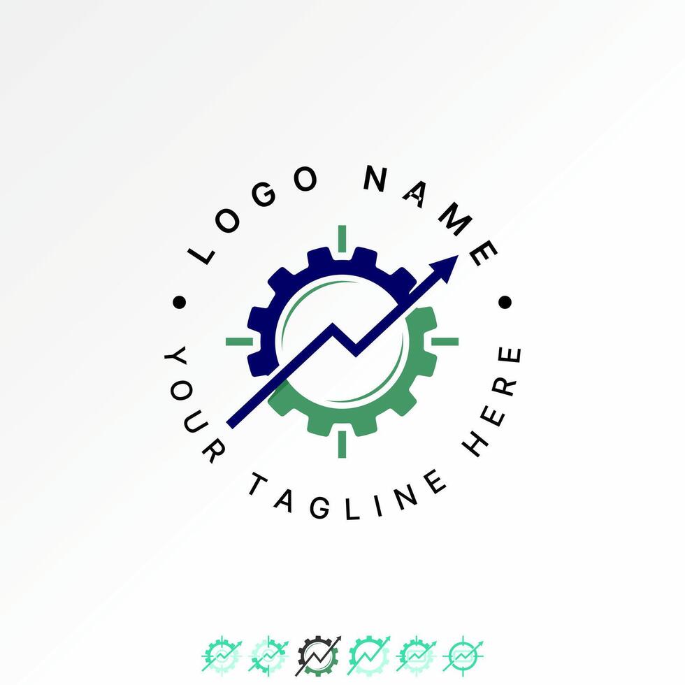 Logo design graphic concept creative abstract premium stock arrow trading gear shooting precision target. Related chain engineering mechanical vector