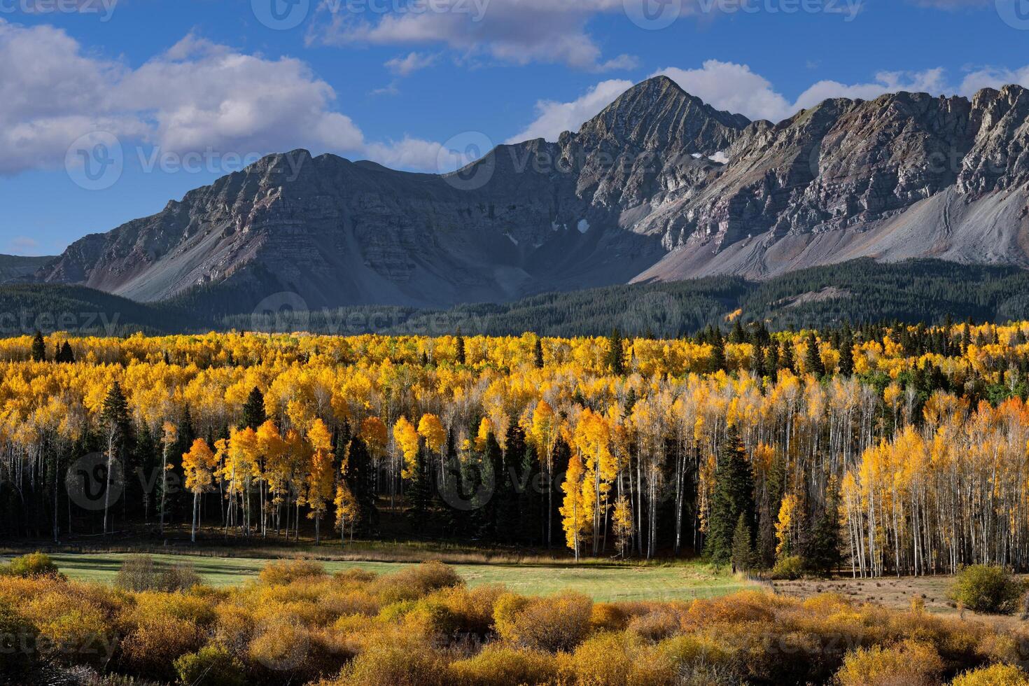 Autumn Color in the San Juan Mountains of Colorado. Wilson Peak as viewed from Wilson Mesa at sunrise photo