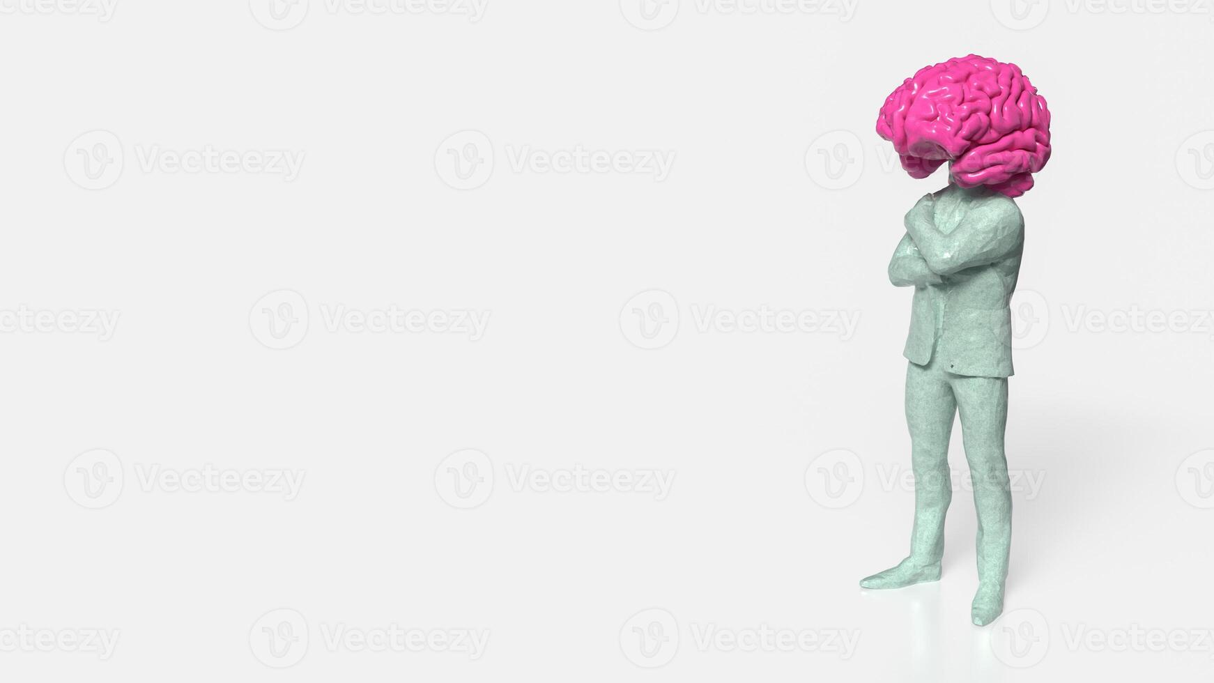 The man and brain for Business or creativity concept 3d rendering. photo