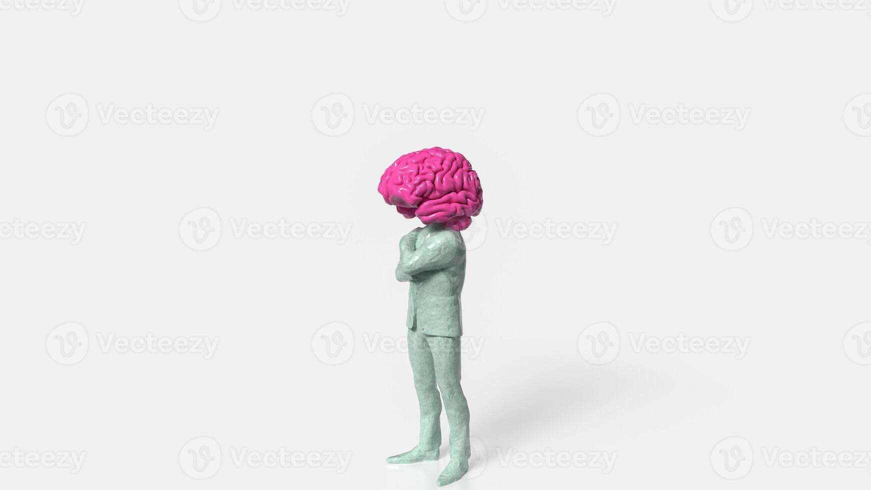 The man and brain for Business or creativity concept 3d rendering. photo