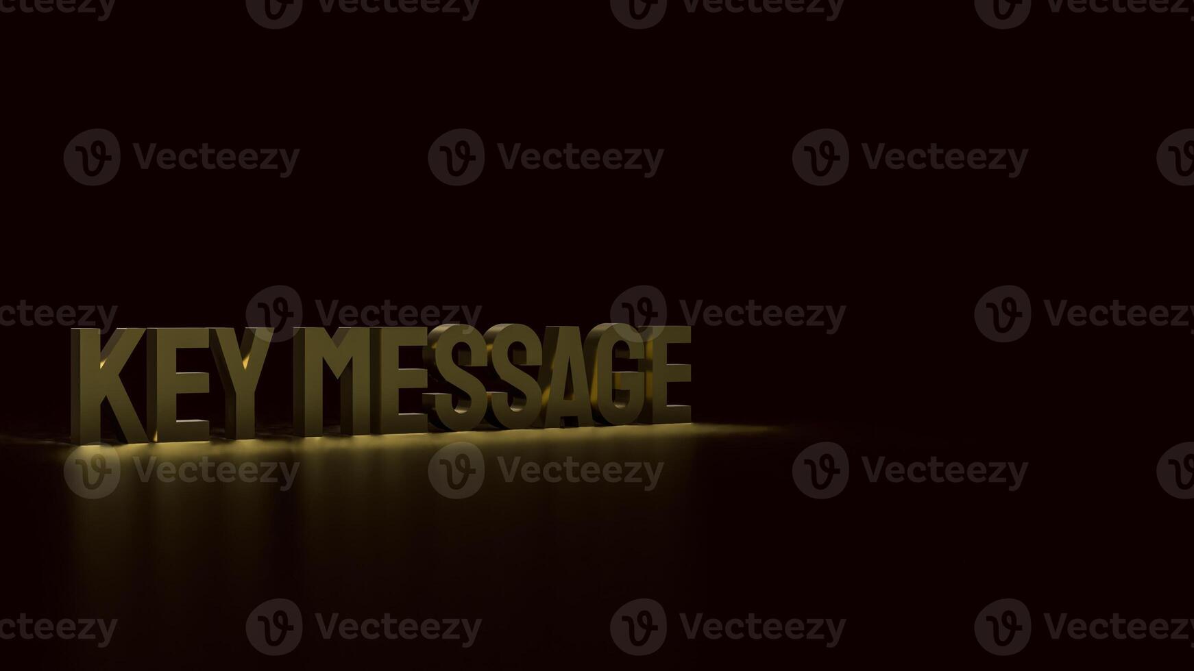 The gold text key message on black Background 3d rendering. photo