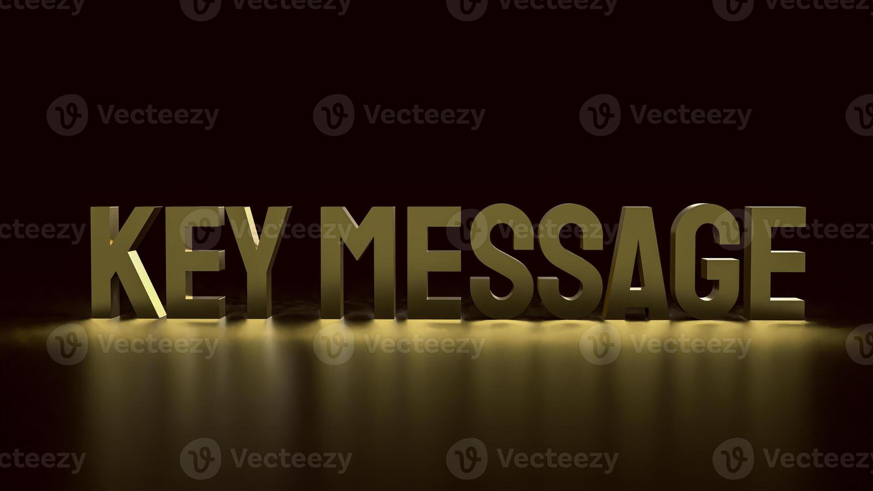 The gold text key message on black Background 3d rendering. photo