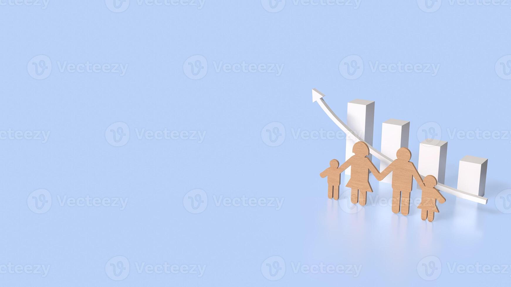 The wood family plate for home relationship concept 3d rendering. photo