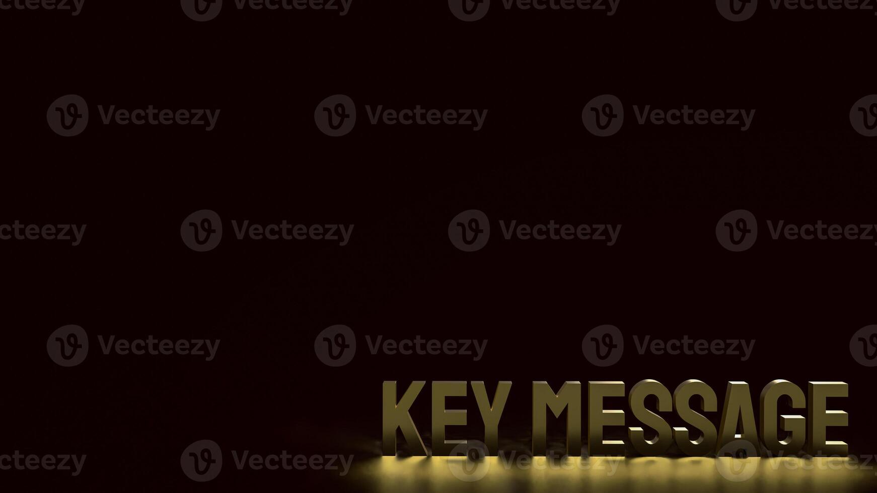 The gold text key message on black Background 3d rendering. photo