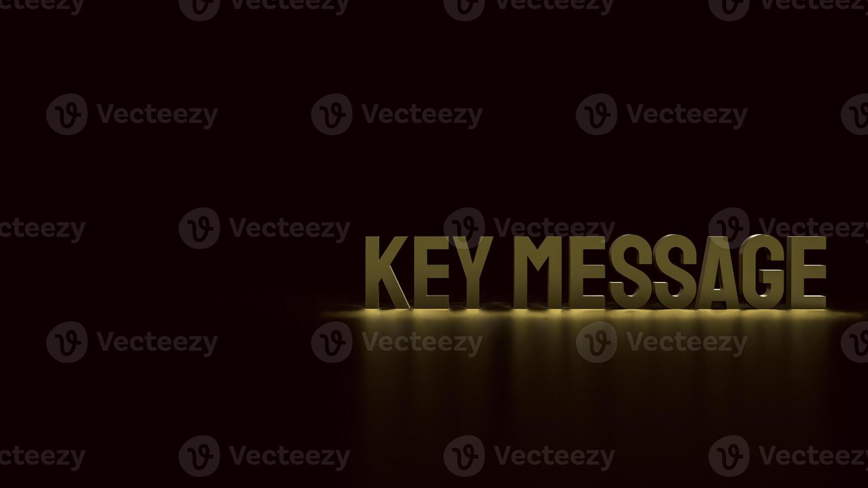 The gold text key message on black Background 3d rendering. photo
