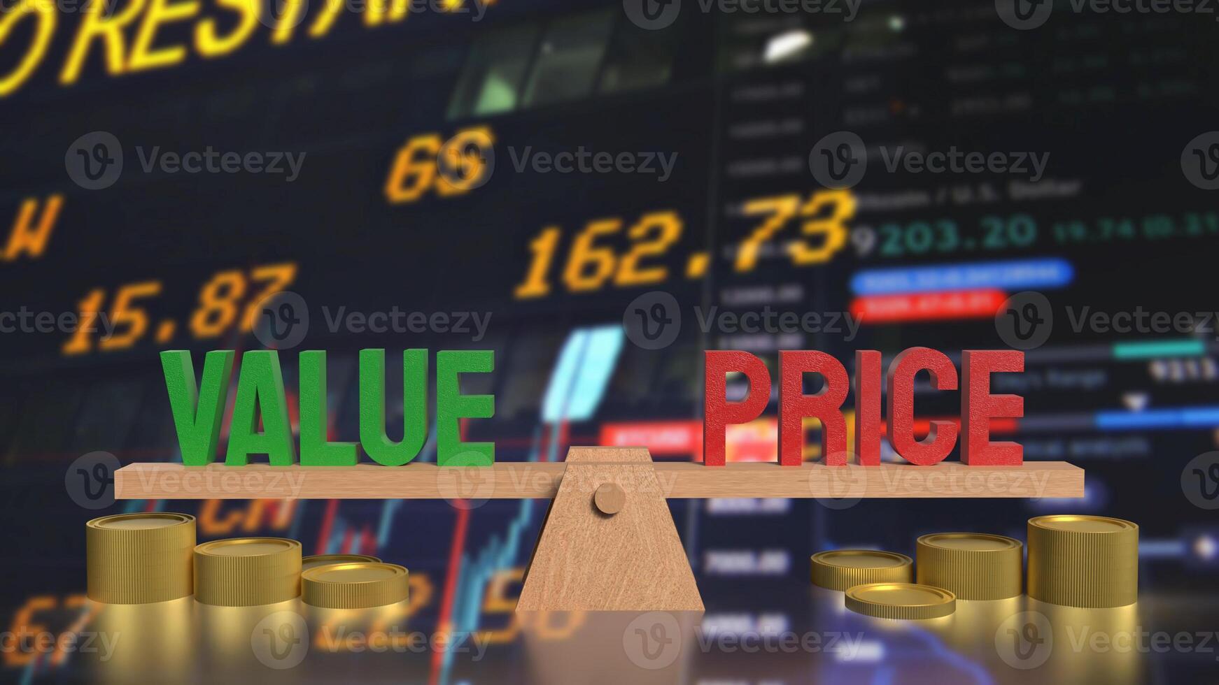 The price and value text for Business concept 3d rendering. photo