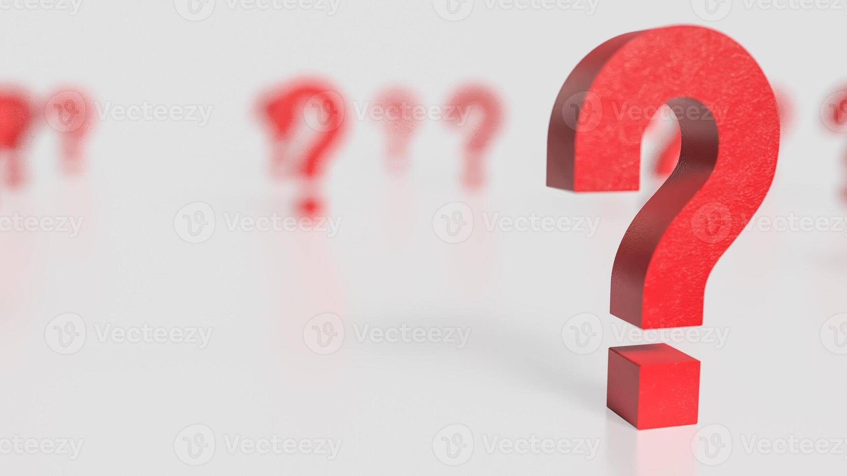 The red question mark on white background 3d rendering. photo