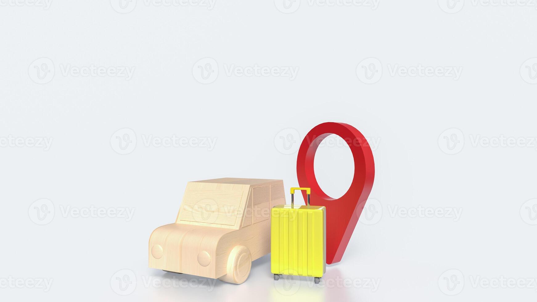 The Car and check point for travel or applications concept 3d rendering. photo