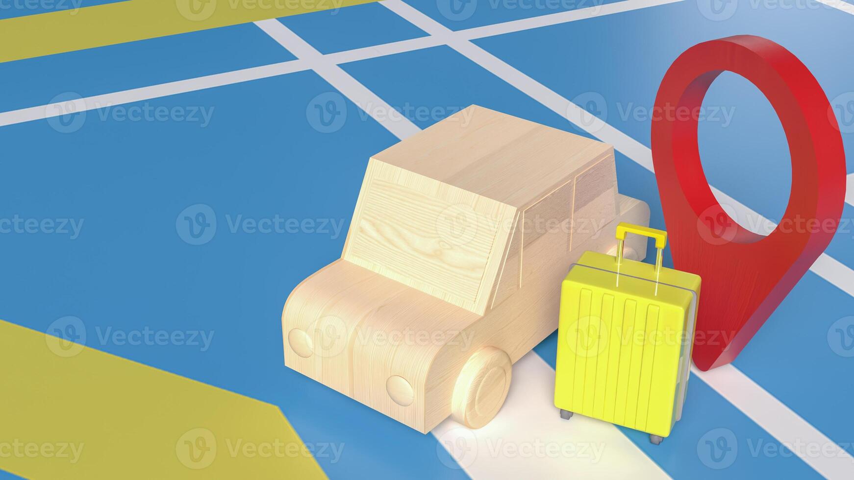 The Car and check point for travel or applications concept 3d rendering. photo