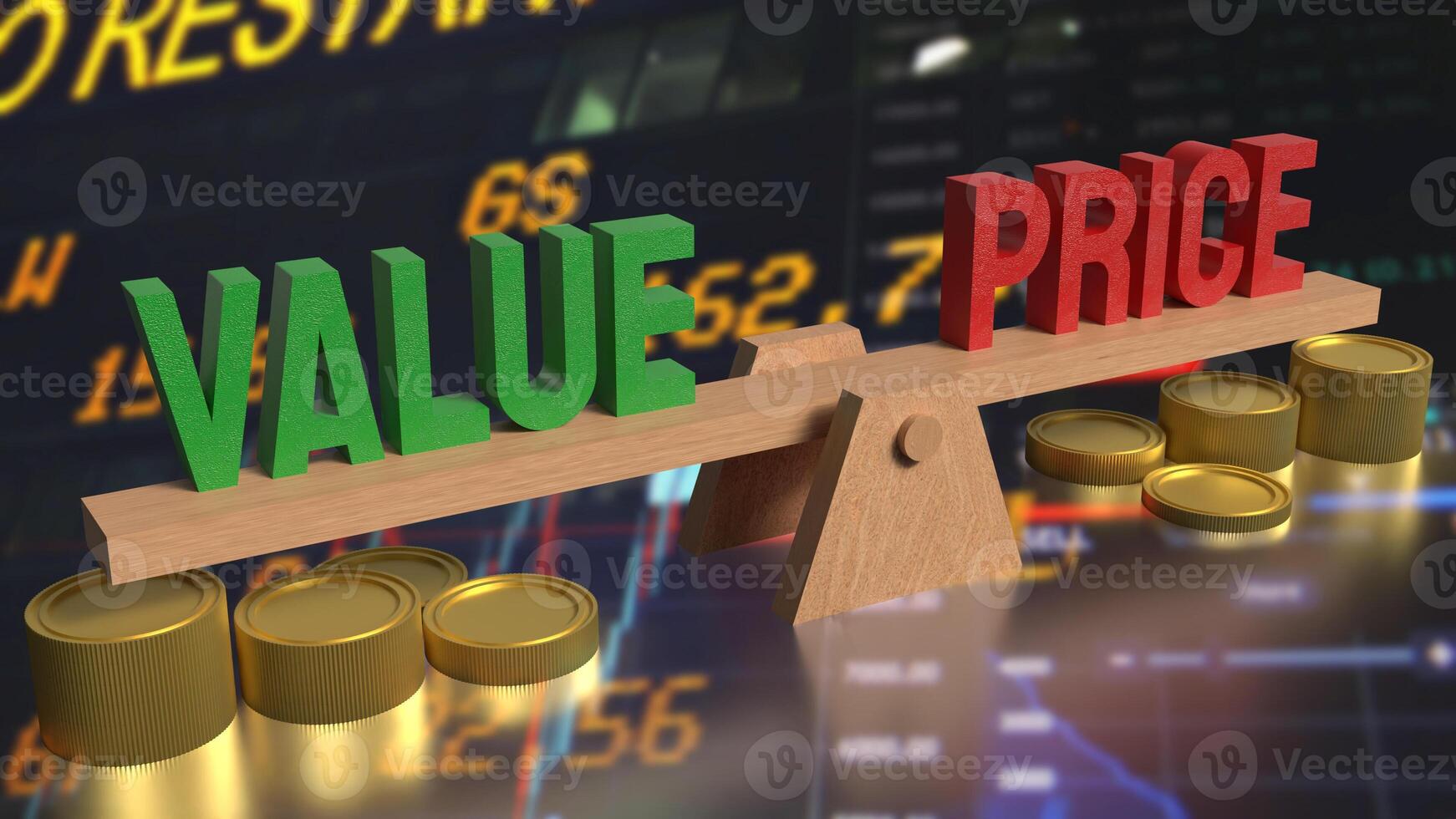 The price and value text for Business concept 3d rendering. photo