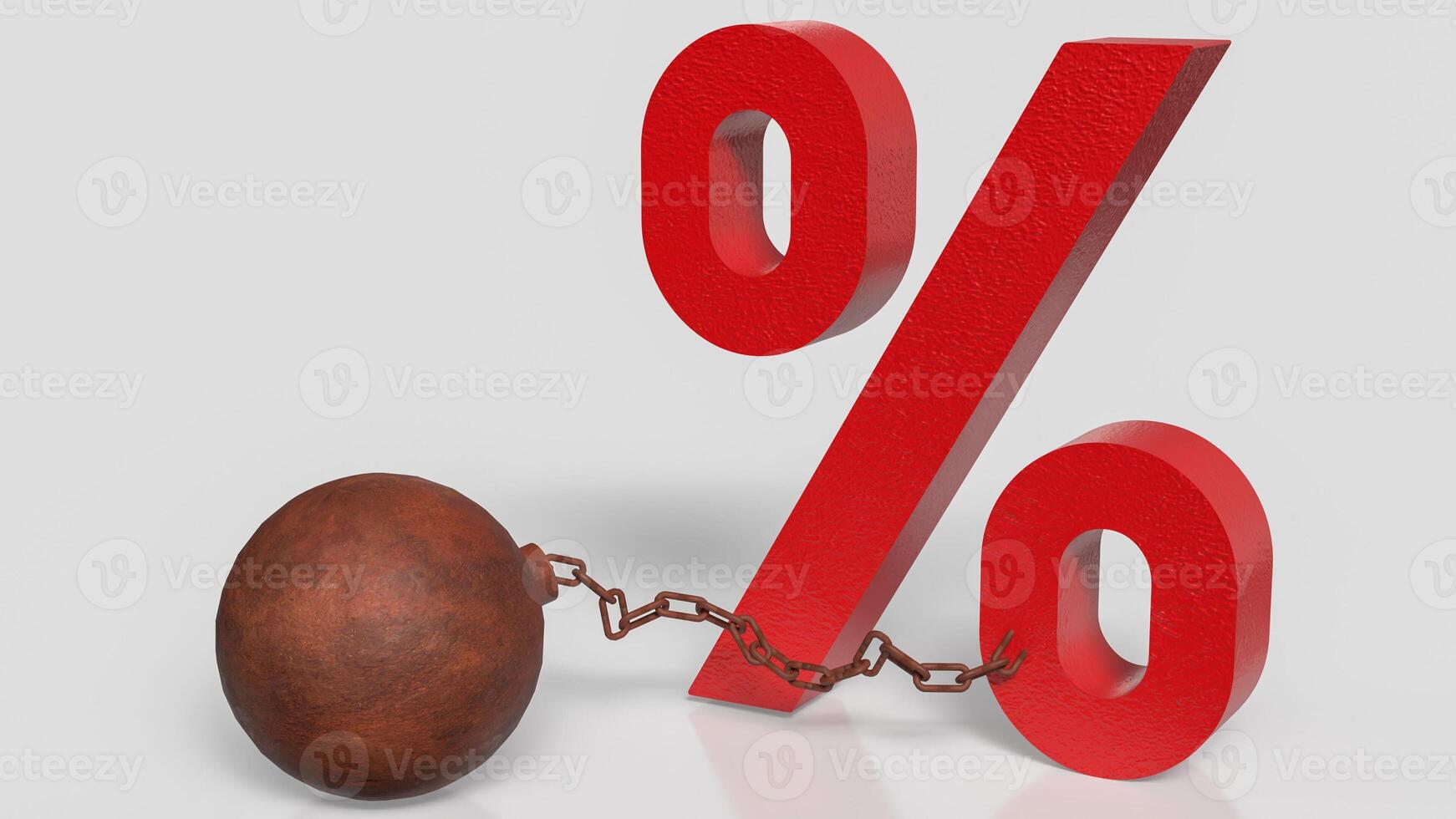 The percent and pendulum like prisoner for Business concept 3d rendering. photo