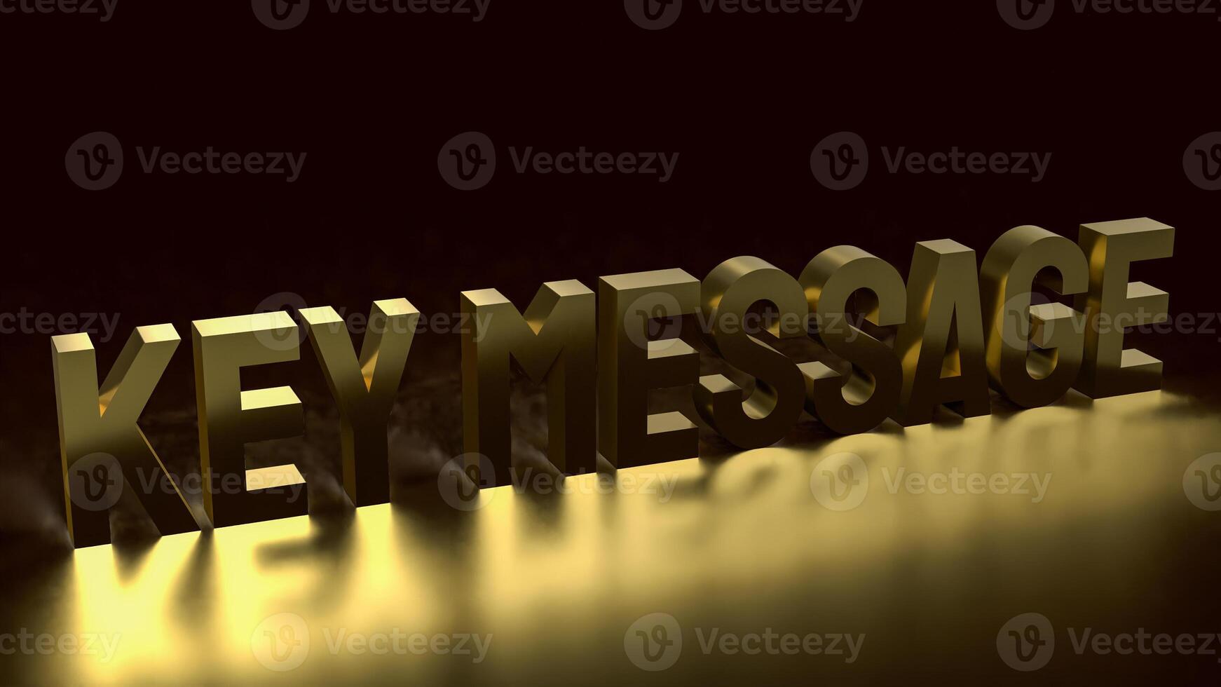 The gold text key message on black Background 3d rendering. photo