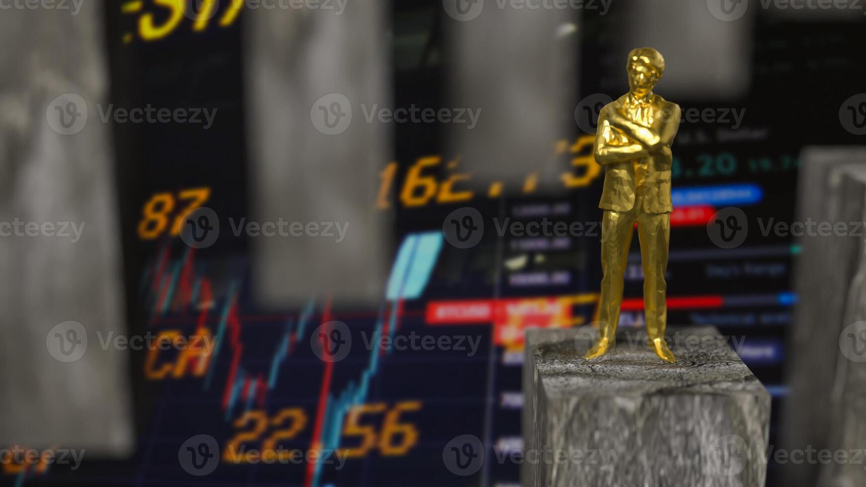 The man and business chart background 3d rendering. photo