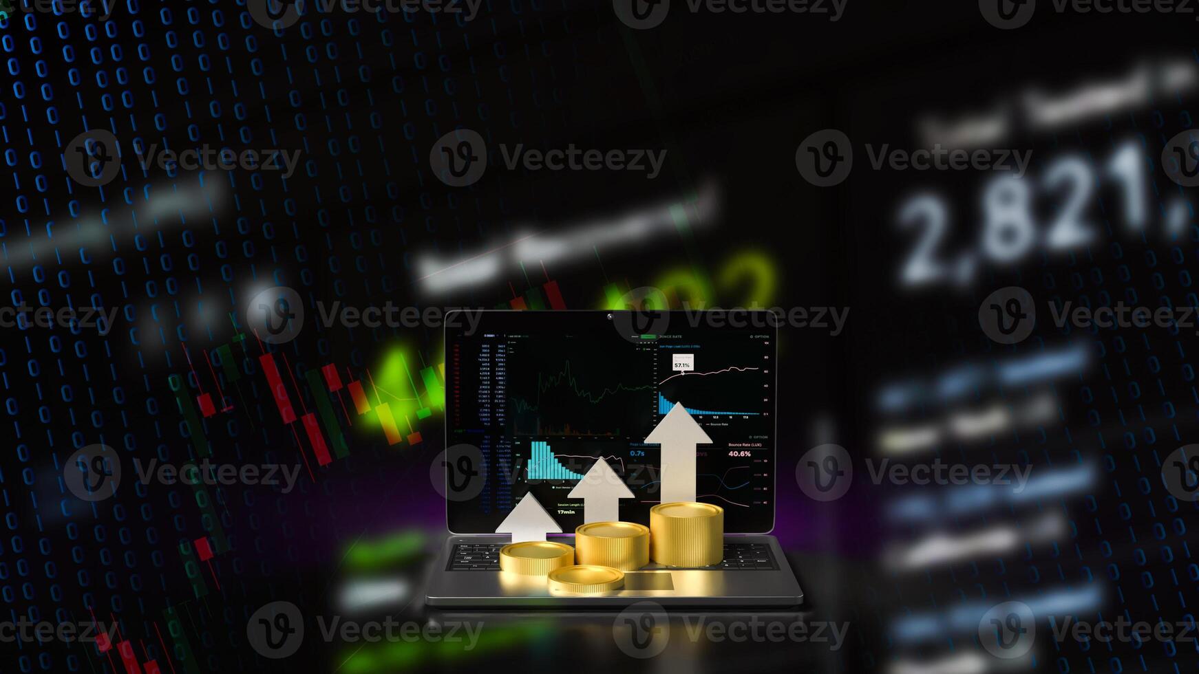The Notebook and chart for Business concept 3d rendering. photo