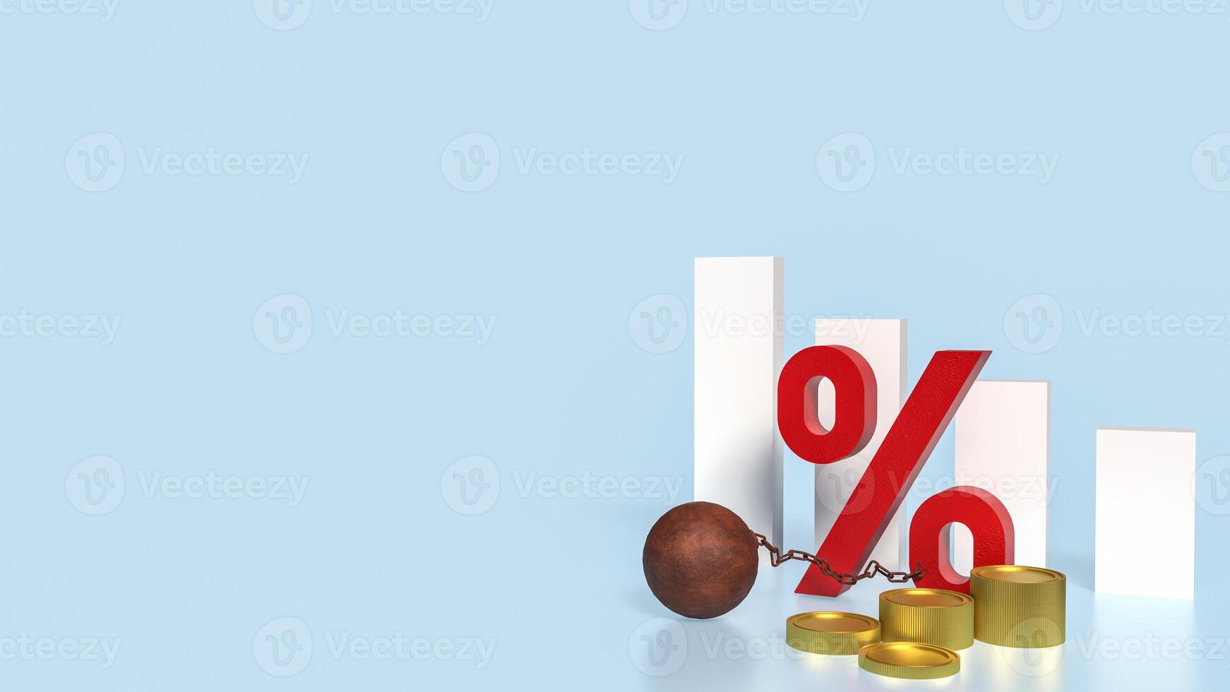 The percent and pendulum like prisoner for Business concept 3d rendering. photo