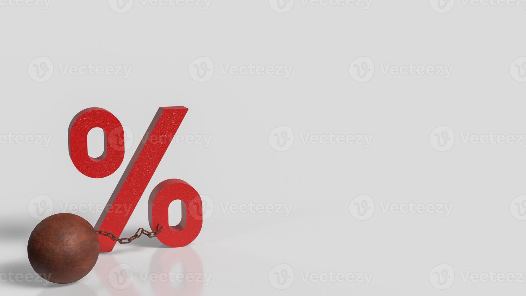The percent and pendulum like prisoner for Business concept 3d rendering. photo
