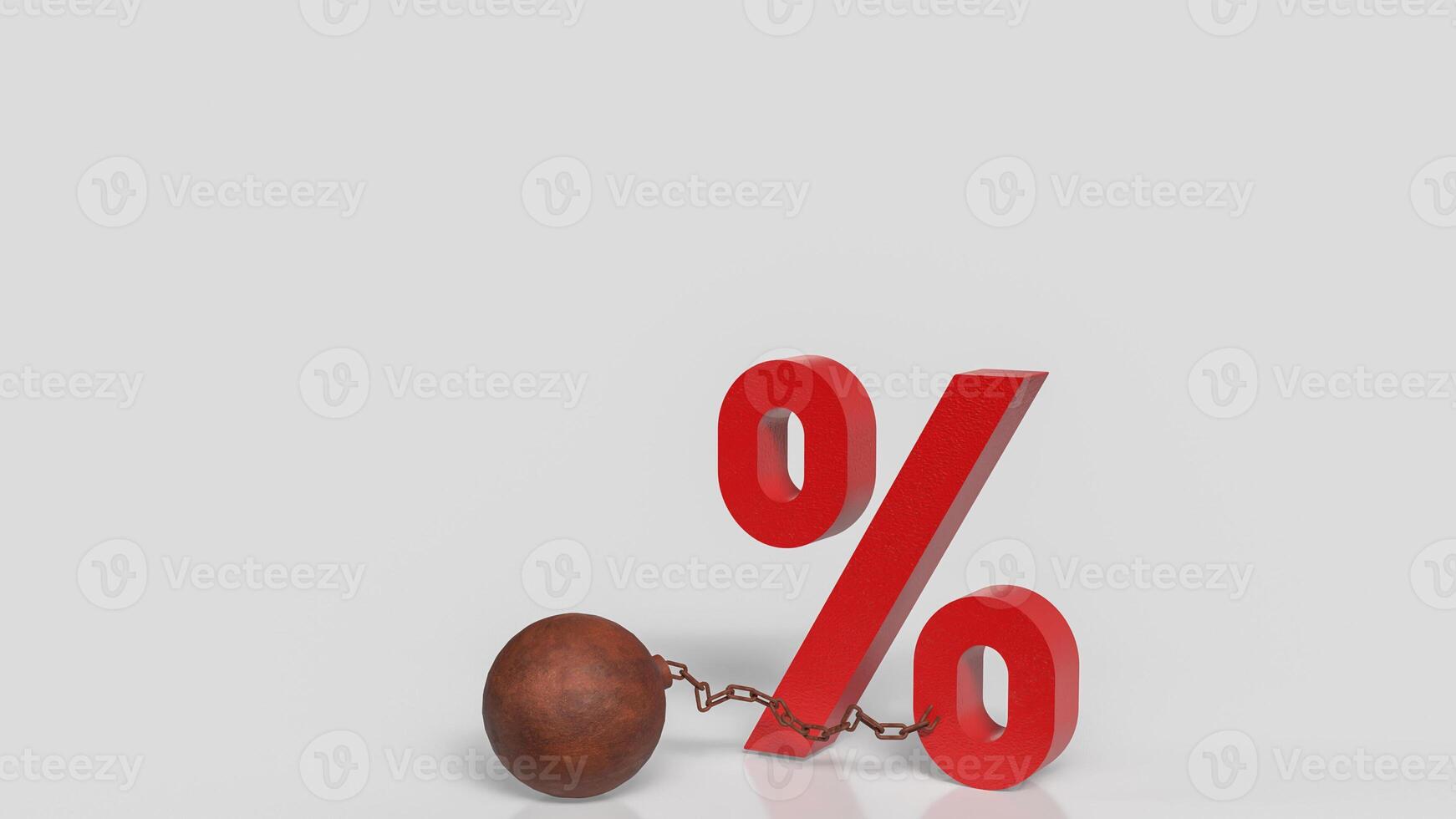 The percent and pendulum like prisoner for Business concept 3d rendering. photo