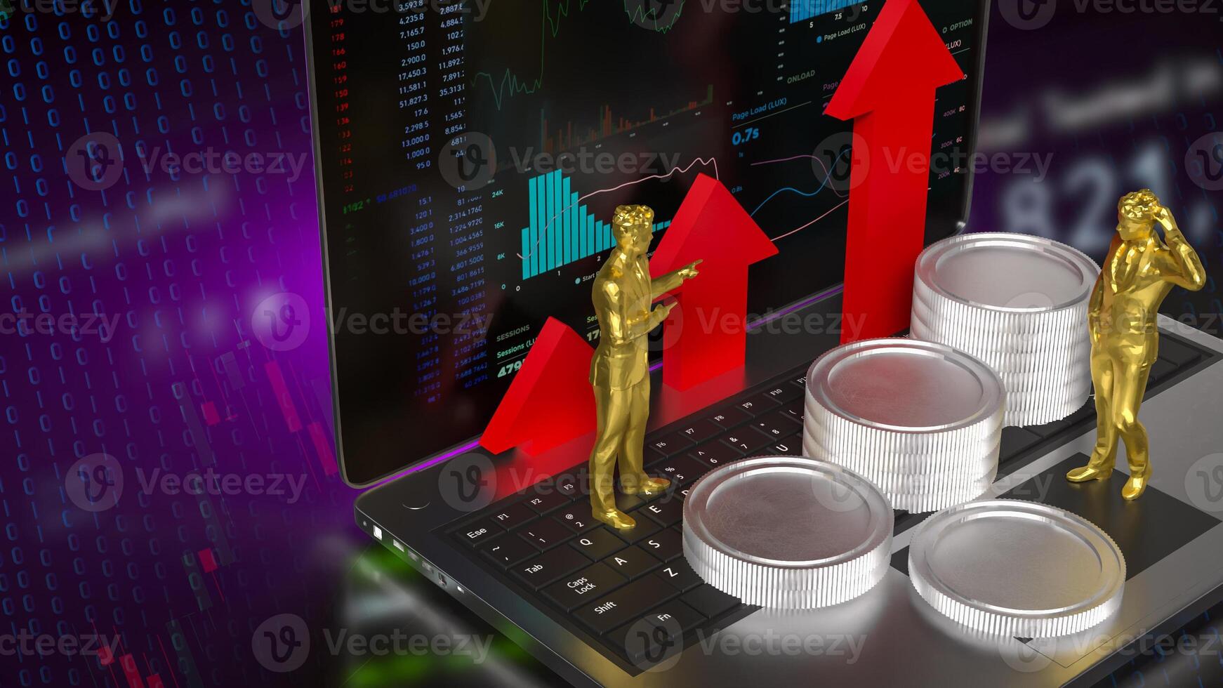 The Notebook and chart for Business concept 3d rendering. photo