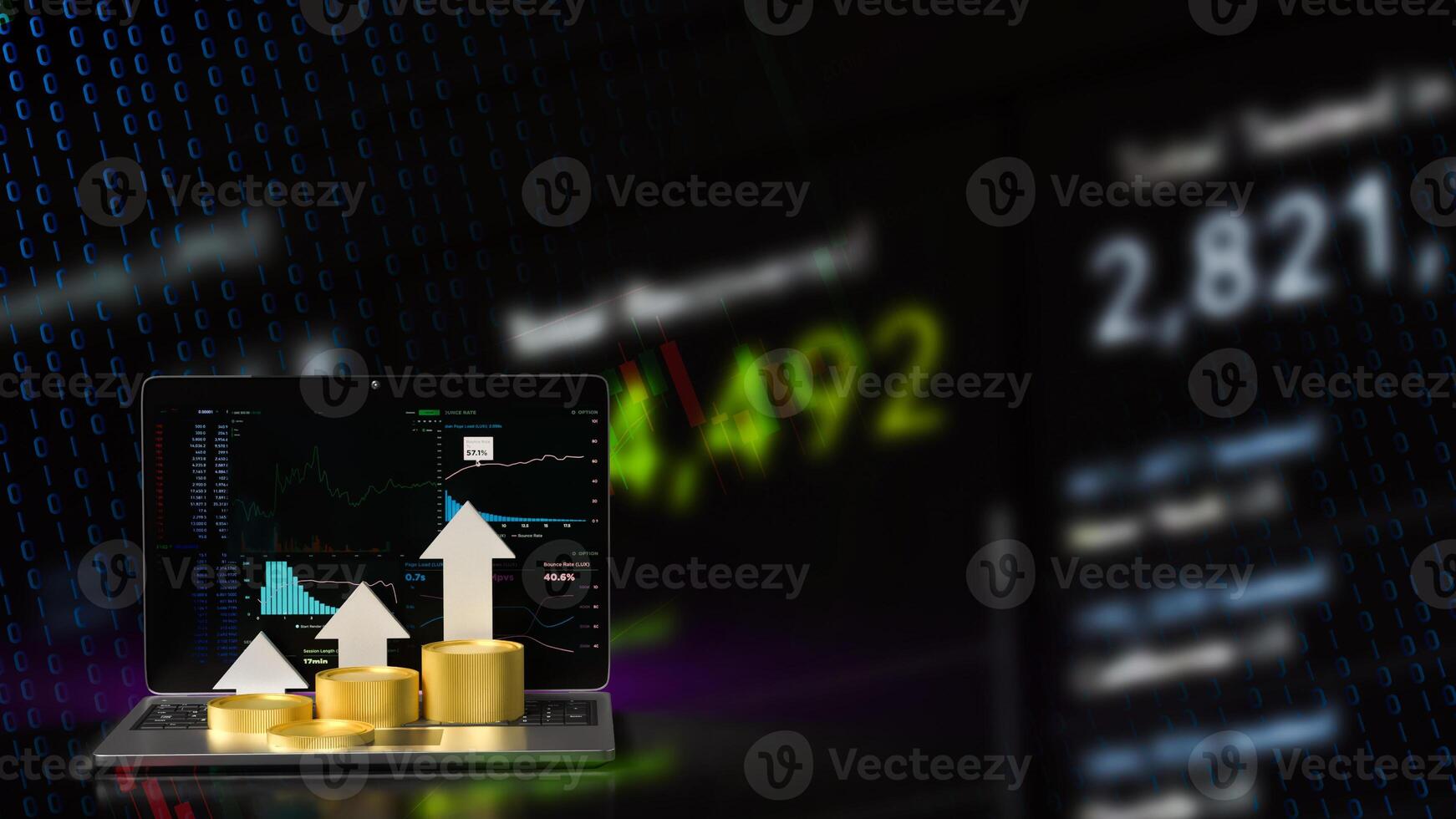 The Notebook and chart for Business concept 3d rendering. photo