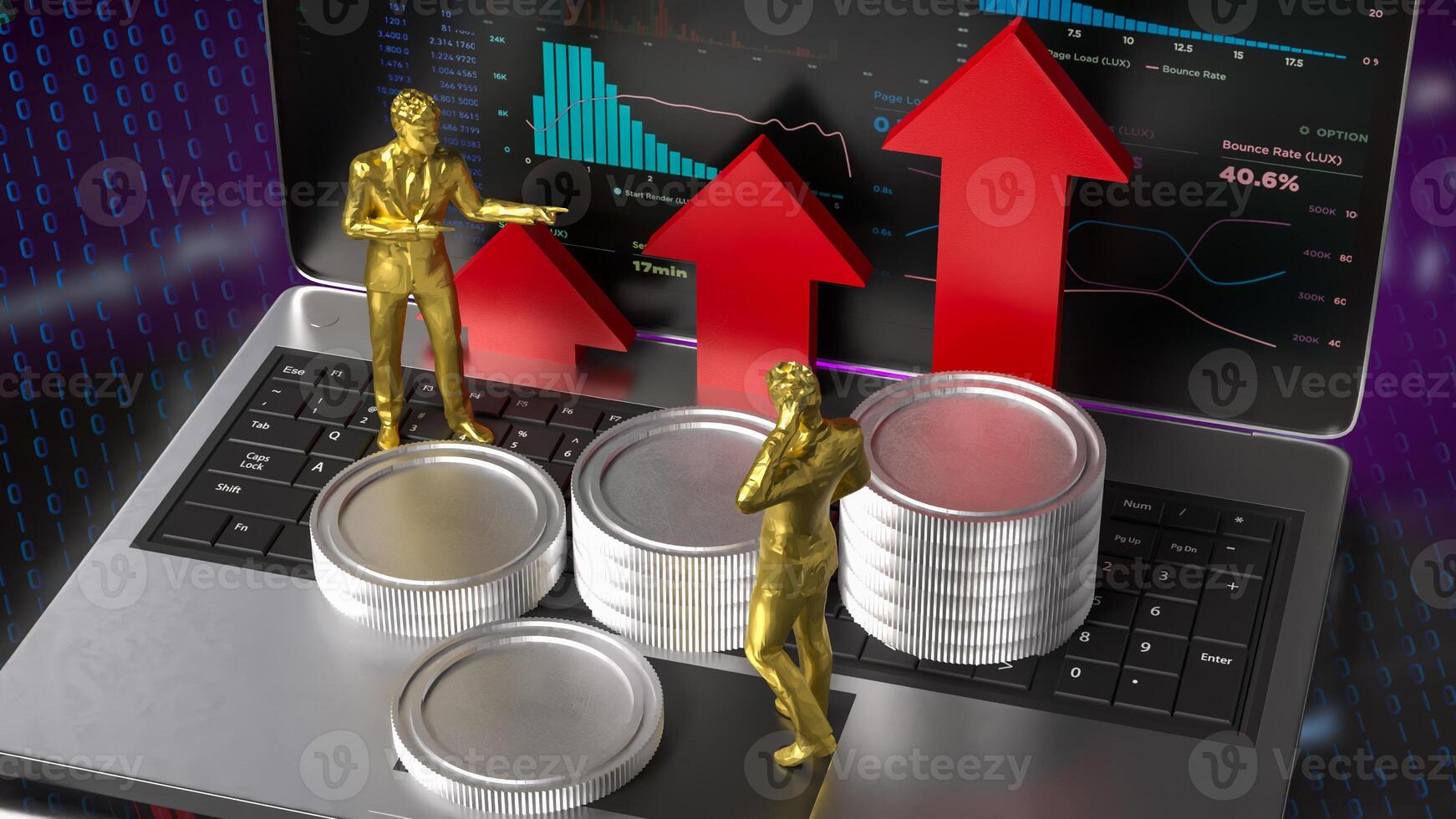 The Notebook and chart for Business concept 3d rendering. photo