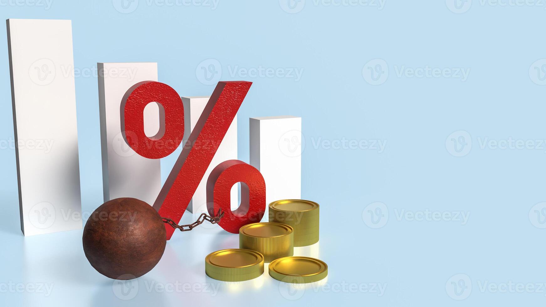 The percent and pendulum like prisoner for Business concept 3d rendering. photo