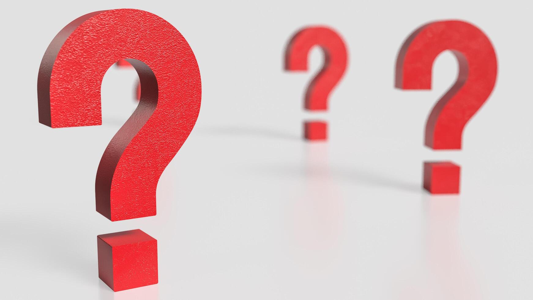 The red question mark on white background 3d rendering. photo