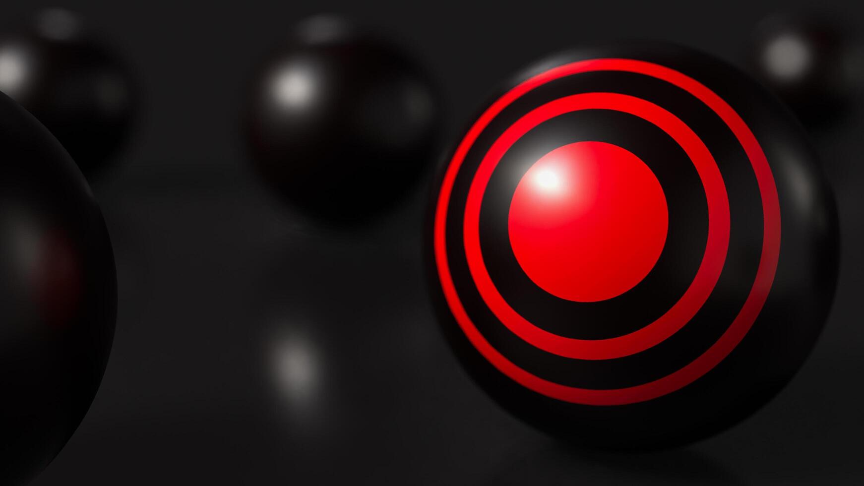 The red target on black ball for business concept 3d rendering. photo