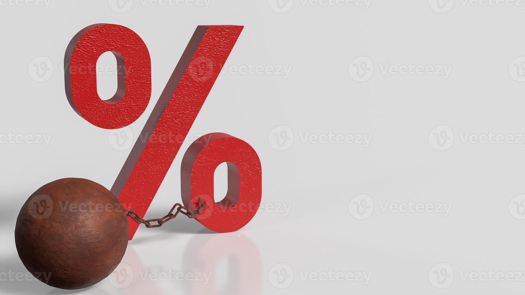 The percent and pendulum like prisoner for Business concept 3d rendering. photo