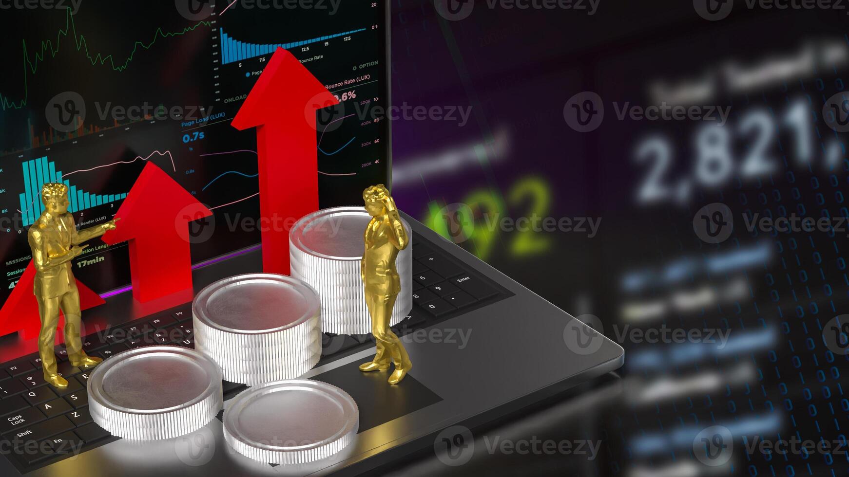 The Notebook and chart for Business concept 3d rendering. photo