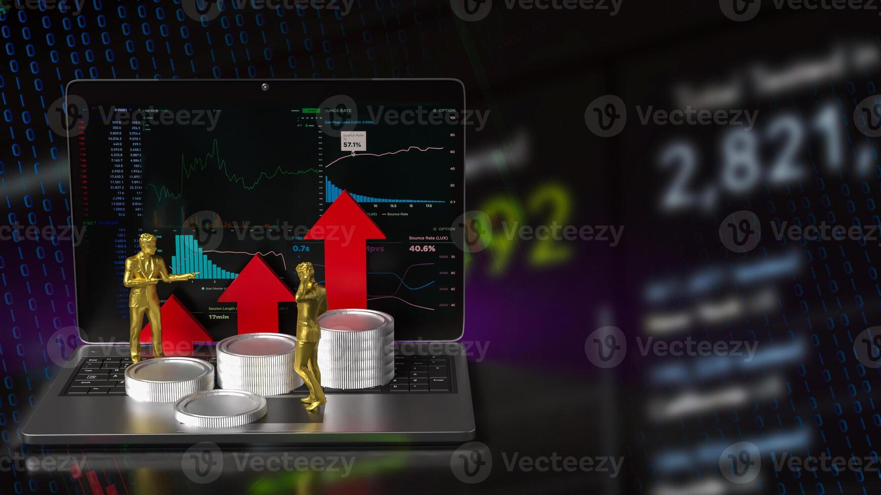 The Notebook and chart for Business concept 3d rendering. photo