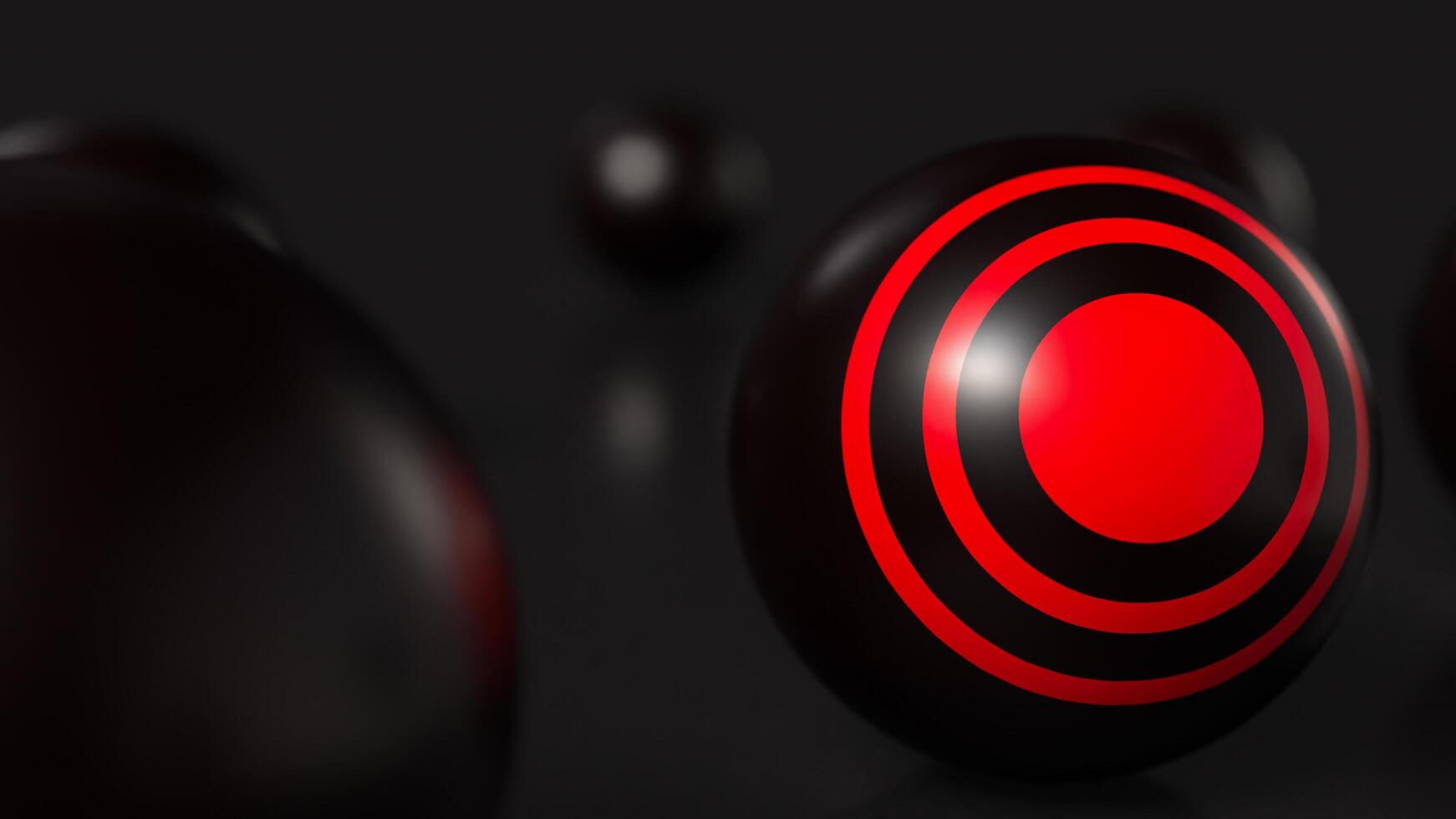 The red target on black ball for business concept 3d rendering. photo