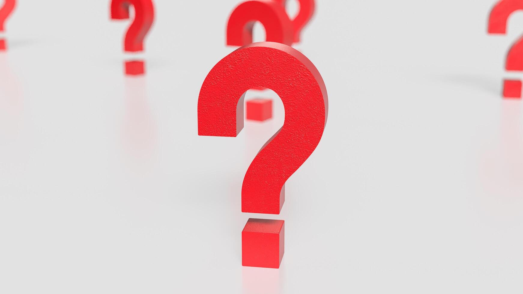 The red question mark on white background 3d rendering. photo