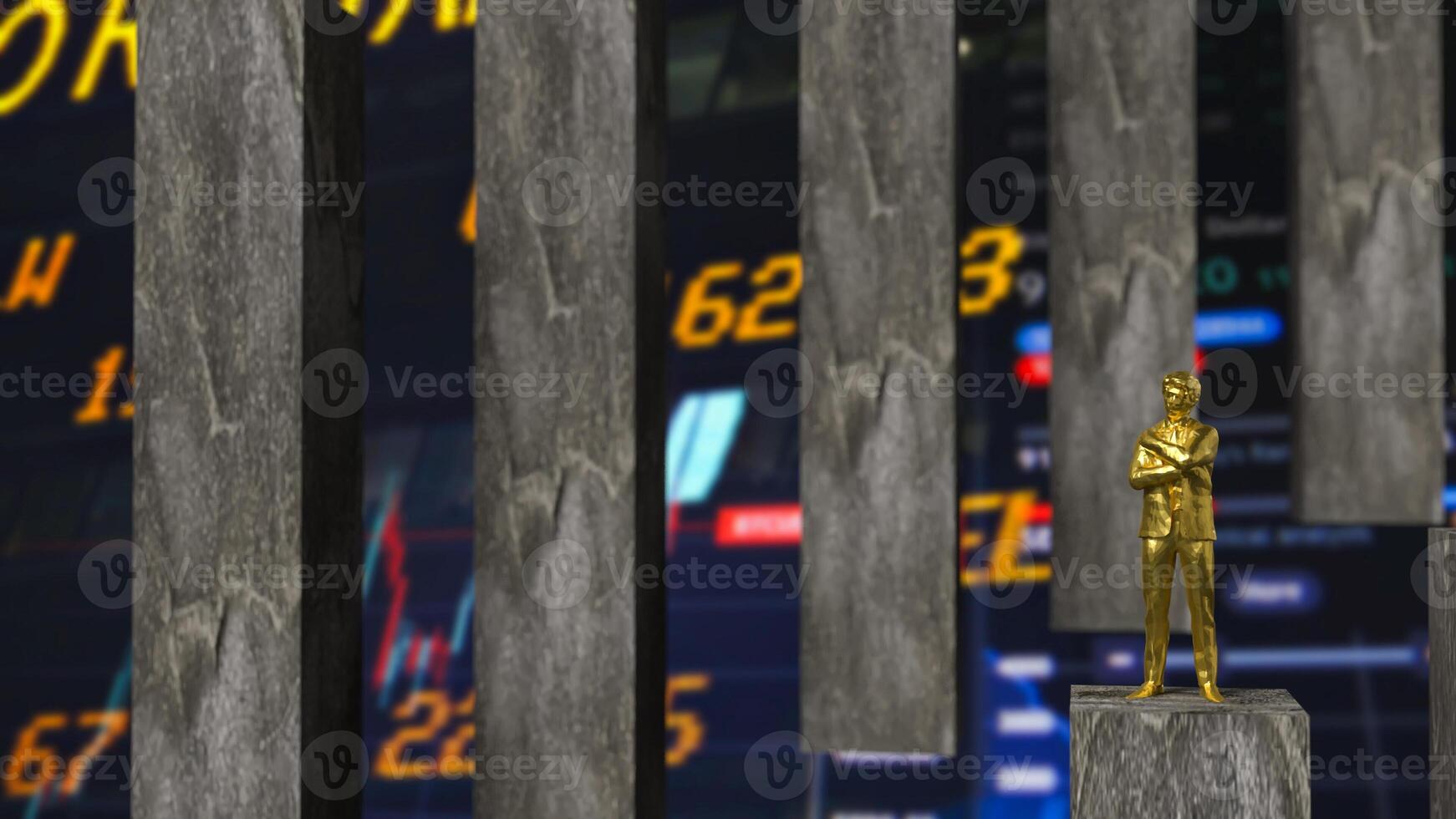 The man and business chart background 3d rendering. photo