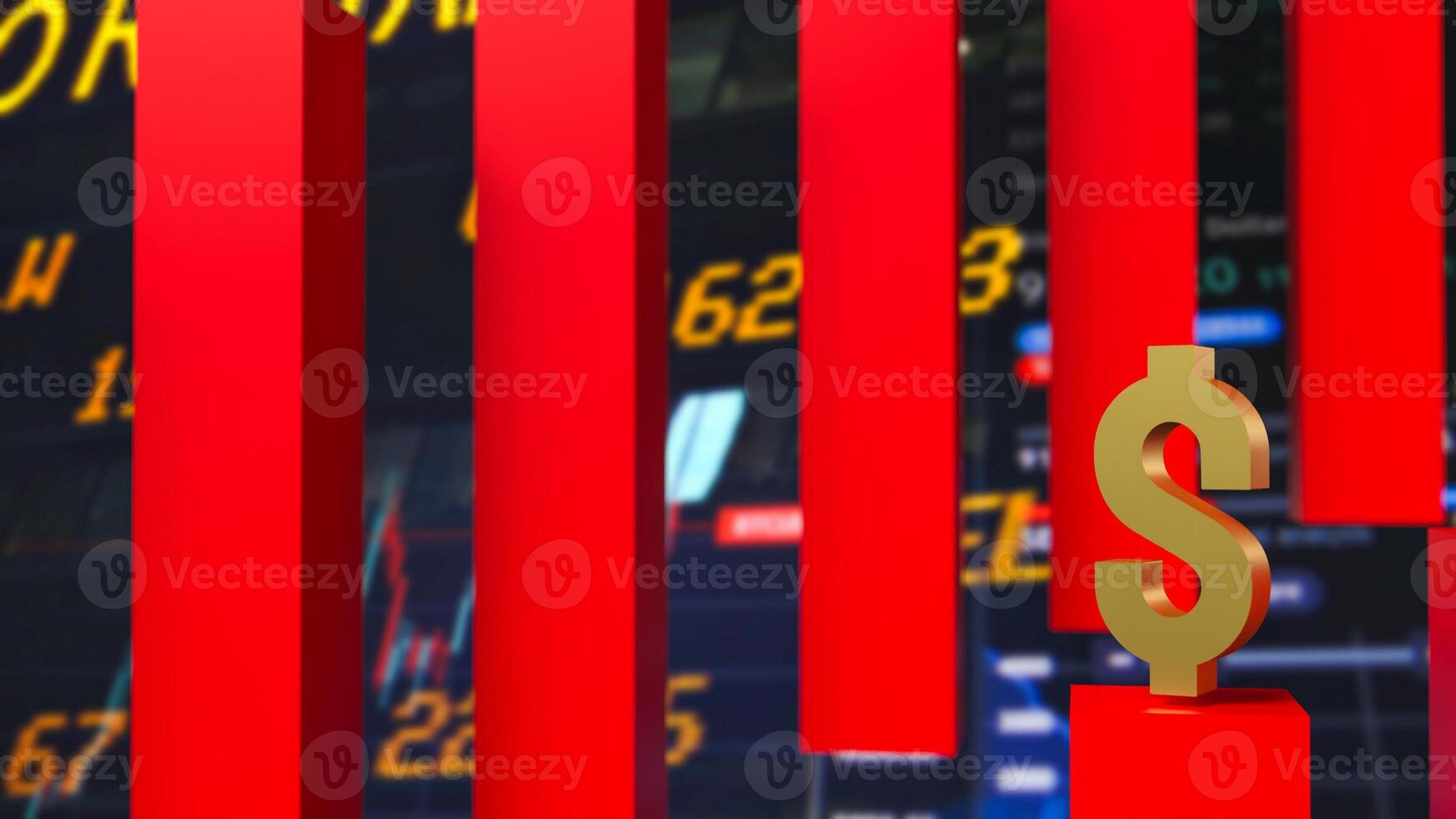 The red dollar symbol on Business background 3d rendering. photo