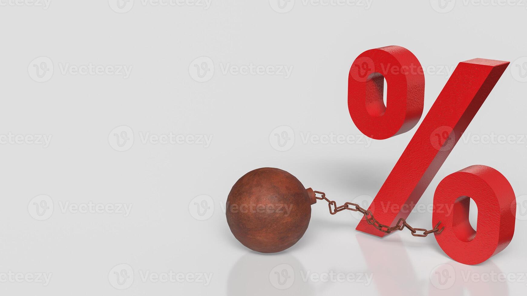 The percent and pendulum like prisoner for Business concept 3d rendering. photo