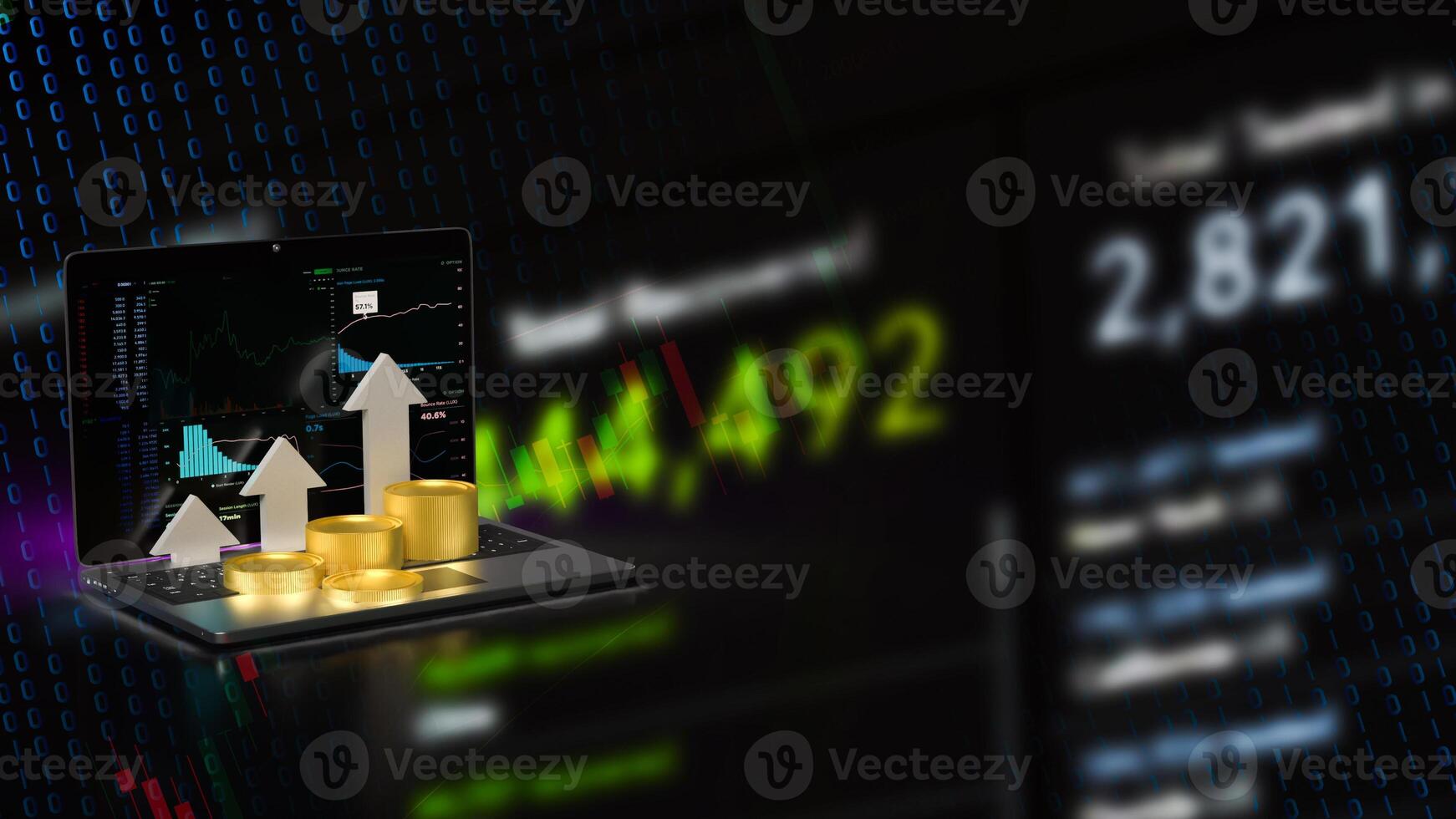 The Notebook and chart for Business concept 3d rendering. photo