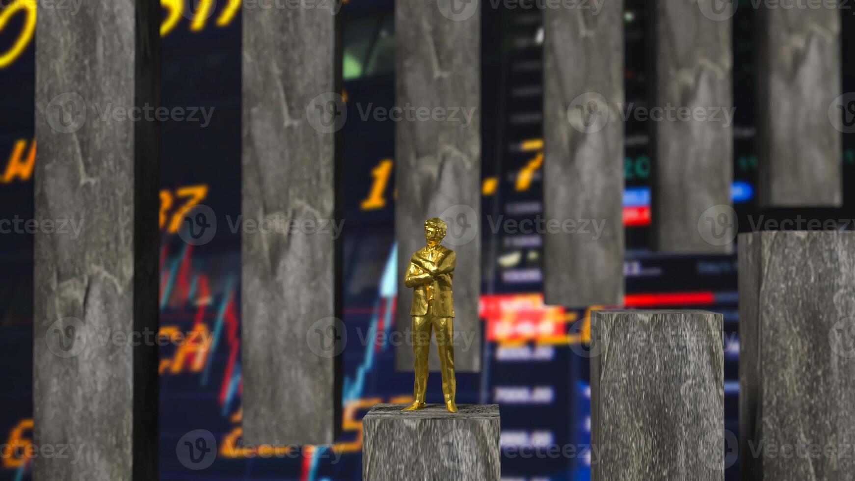 The man and business chart background 3d rendering. photo