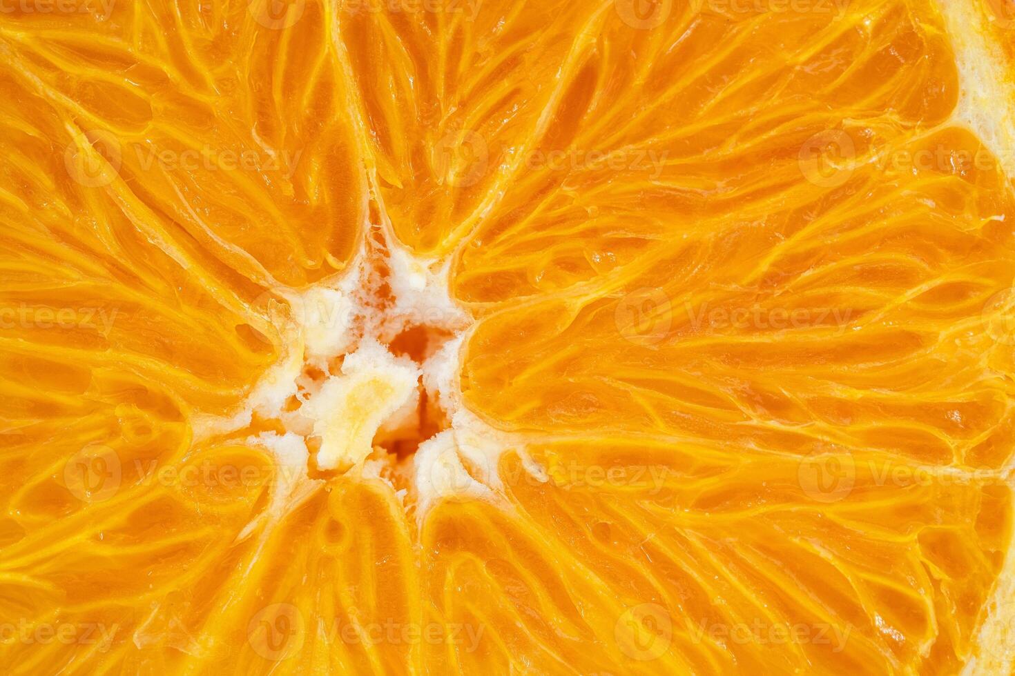Orange in section. Macro close photo