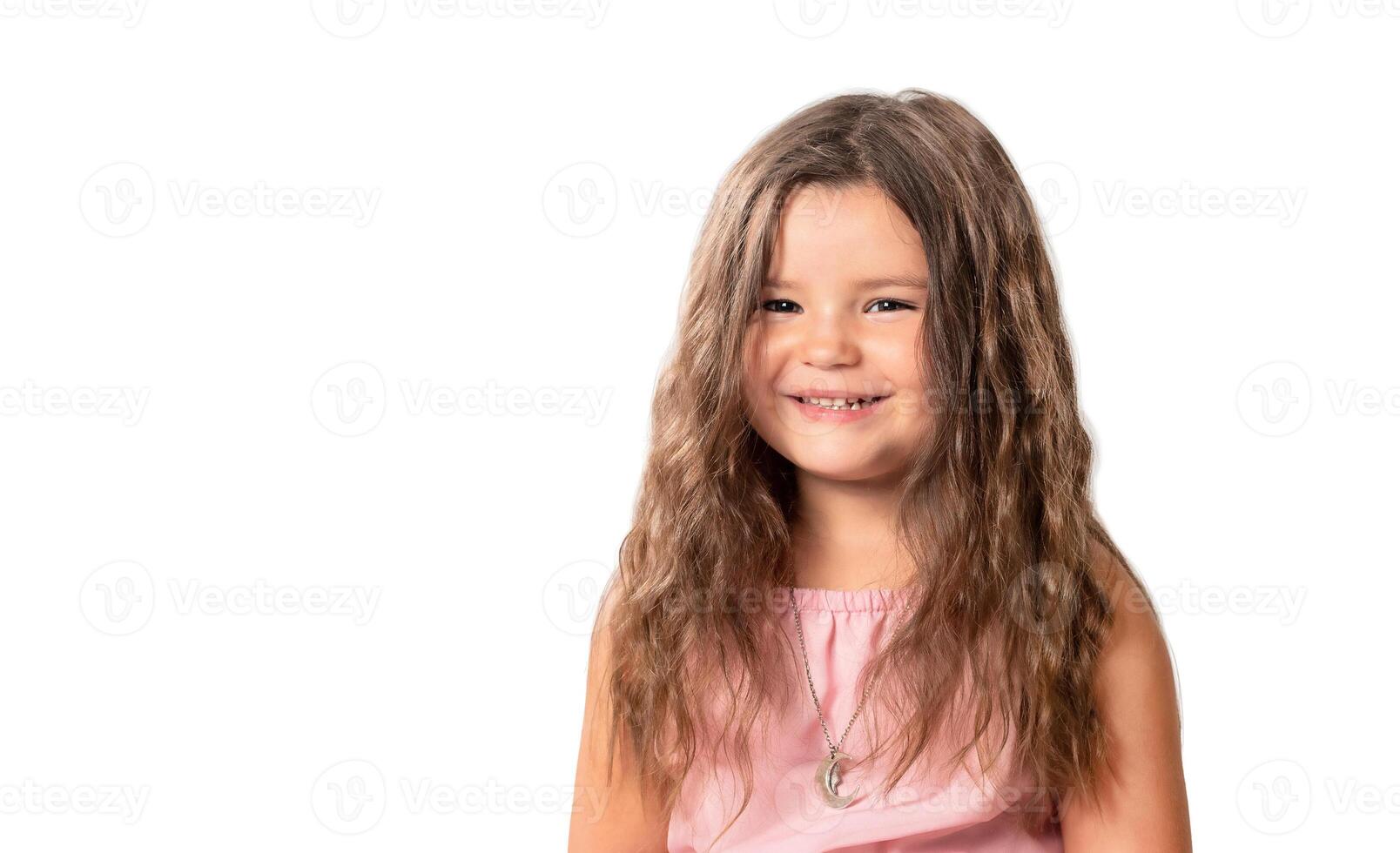 Portrait of a child girl isolated photo