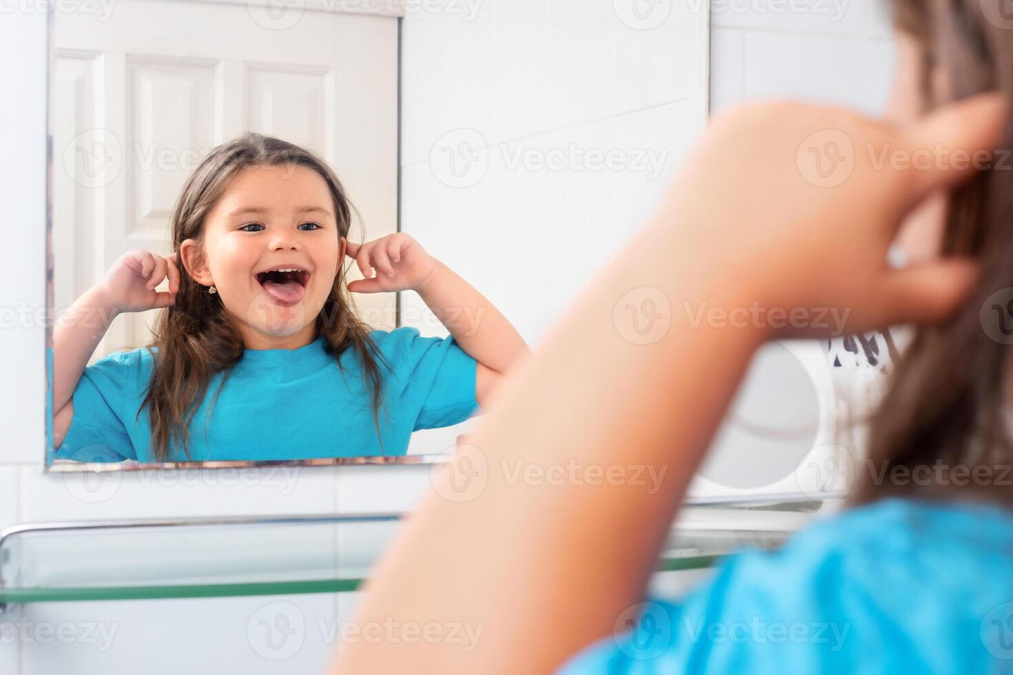 Child girl teasing photo